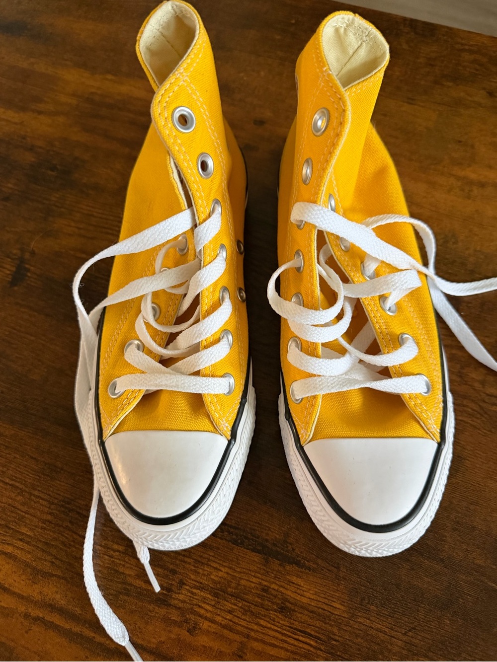 High-Top Canvas Sneakers in Yellow